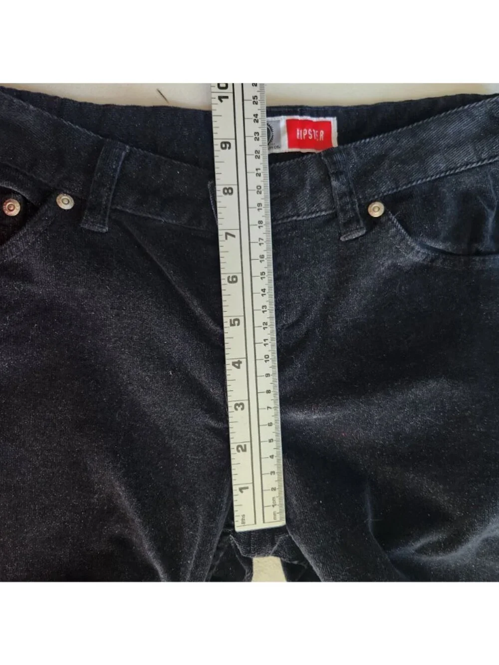 Arizona Jean Co Hipster Black Glitter Flared Pants Womens Size 3 Cotton Blend